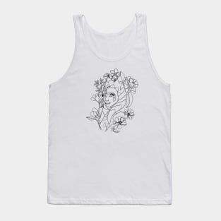 Ahsoka One Line Art Flowers Tank Top